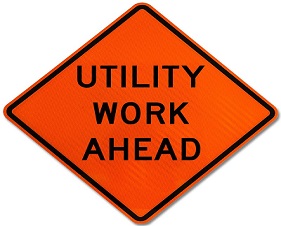 utility work sign