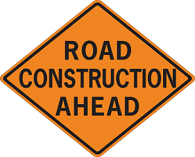 road construction ahead sign - Thumbnail