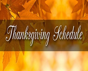 Thanksgiving schedule thumbnail