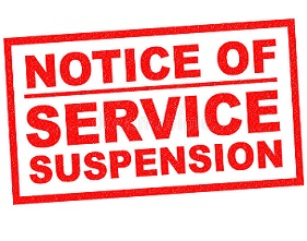 Notice of service suspension thumbnail