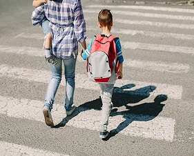 crosswalk image with mom and kids - thumbnail